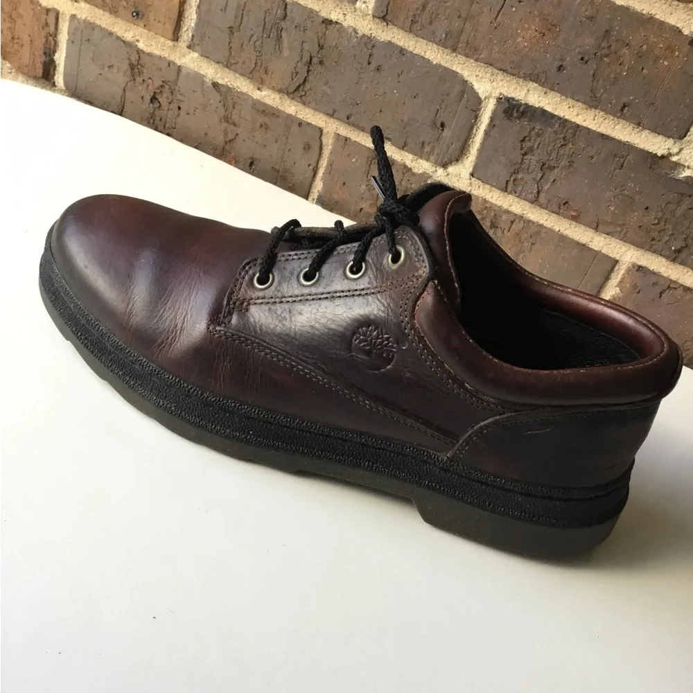 Men's Dark Brown Leather Derby Shoes - Timberland Style